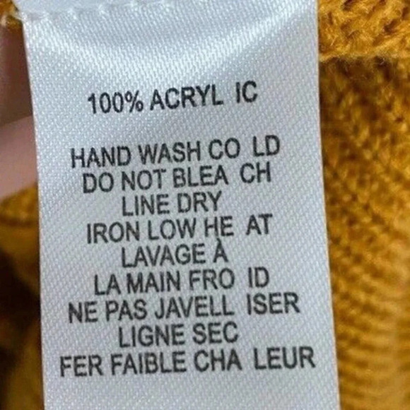 Lulus Camel Mustard Yellow Ribbed Knit Short Cardigan Sweater Women’s Size XL - Picture 5 of 5